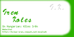iren koles business card